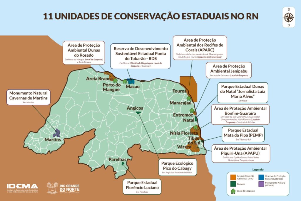 Mapa das Unidades de Conservação do RN
